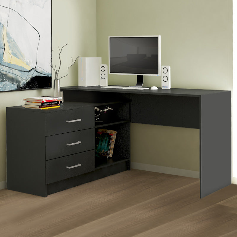 Office Desk FOLDABLE Anthracite 138x50x74,5cm
