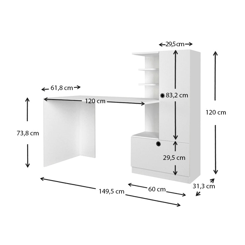 Home Desk Set CLARICE White