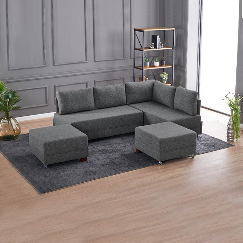 Right corner Sofa/Bed ANDRE Charcoal 280x210x80cm