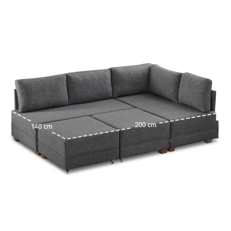 Right corner Sofa/Bed ANDRE Charcoal 280x210x80cm