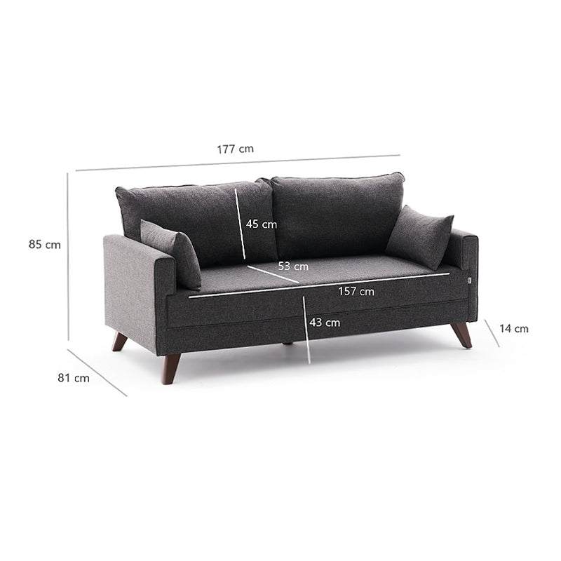 Sofa MOLDAU two - seater Anthracite 177x81x85cm