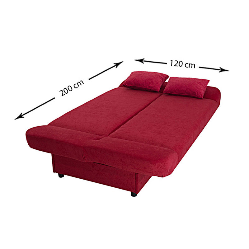 Sofa/Bed LANA 3 Seater Red 200x90x95cm