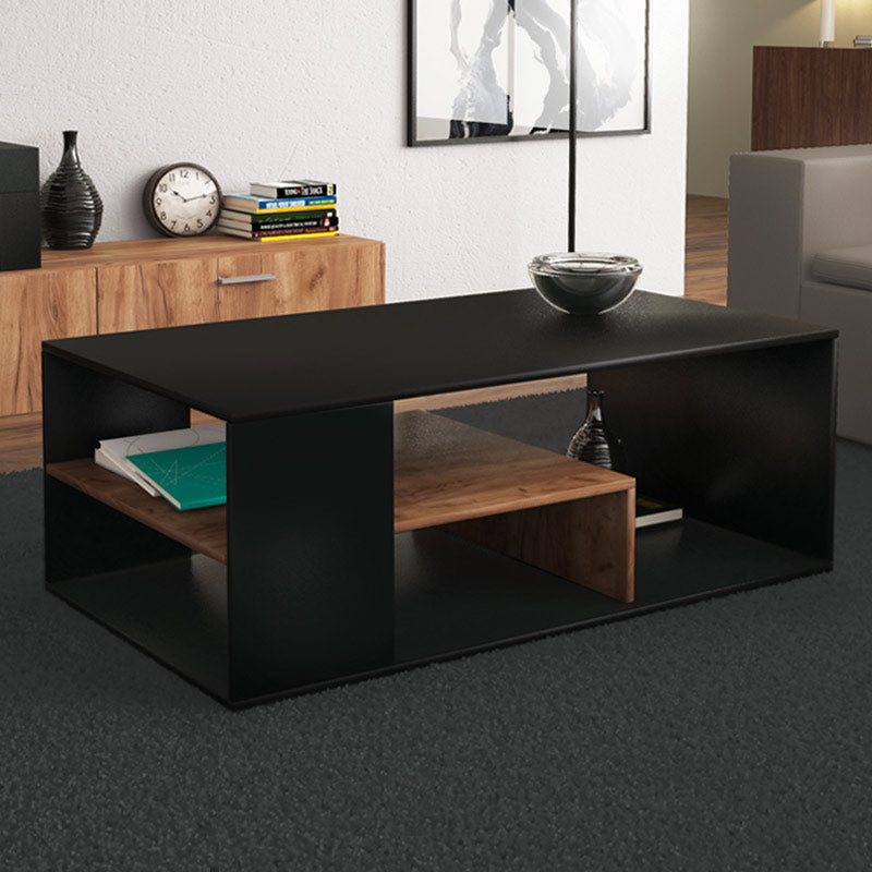 Coffee Table ANGELA Black - Light Walnut 110x60x42cm