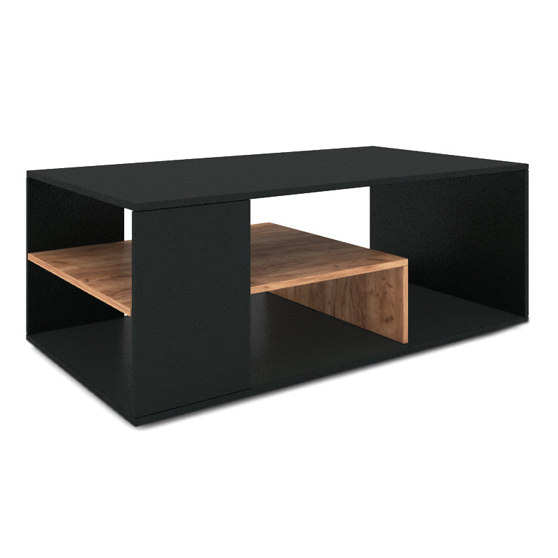 Coffee Table ANGELA Black - Light Walnut 110x60x42cm