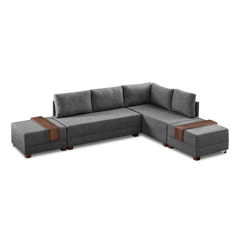 Right corner Sofa/Bed ANDRE Charcoal 280x210x80cm